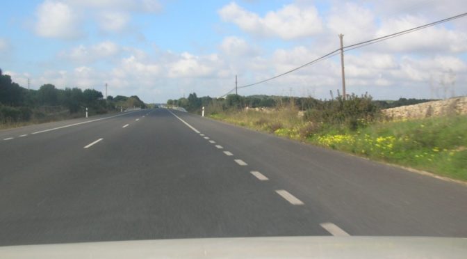 The main road in Menorca