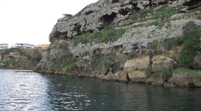 Natural cliffs at the port of Mahon