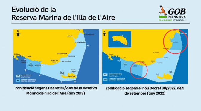 Studies support the need to restore the protection of the Isla del Aire Marine Reserve